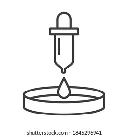 Laborgerät für chemische Tröpfchen-Test-Chemie Vektorgrafik-Symbol