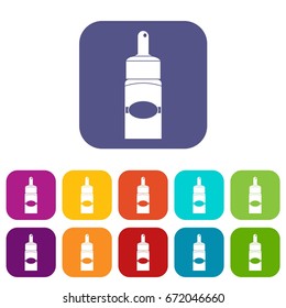 Medical drops icons set vector illustration in flat style In colors red, blue, green and other