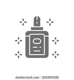 Medical drops, medications, vaccine grey icon. Isolated on white background