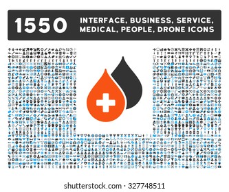 Medical Drops and other web interface, business tools, people poses, medical service vector icons. Style is flat symbols, bicolored, rounded angles, white background.