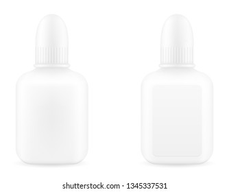 medical drops in a plastic bottle for the treatment of diseases empty template blank stock vector illustration isolated on white background