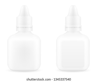 medical drops in a plastic bottle for the treatment of diseases empty template blank stock vector illustration isolated on white background