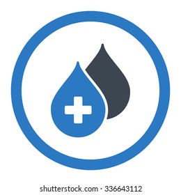 Medical Drops vector icon. Style is bicolor flat rounded symbol, smooth blue colors, rounded angles, white background.