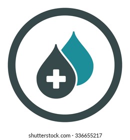 Medical Drops vector icon. Style is bicolor flat rounded symbol, soft blue colors, rounded angles, white background.