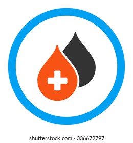 Medical Drops vector icon. Style is flat rounded symbol, bright colors, rounded angles, white background.