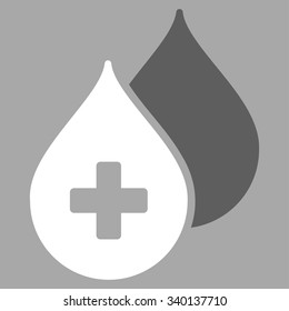 Medical Drops vector icon. Style is bicolor flat symbol, dark gray and white colors, rounded angles, silver background.