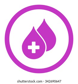 Medical Drops vector icon. Style is flat rounded symbol, violet color, rounded angles, white background.
