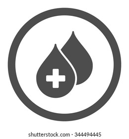Medical Drops vector icon. Style is flat rounded symbol, gray color, rounded angles, white background.