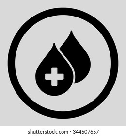 Medical Drops vector icon. Style is flat rounded symbol, black color, rounded angles, light gray background.