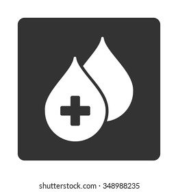 Medical Drops vector icon. Style is flat rounded square button, white and gray colors, white background.