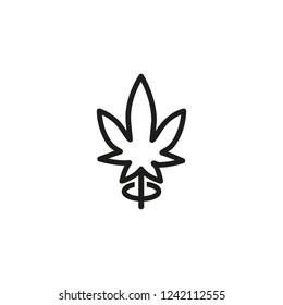 Medical drug line icon. Cannabis, hemp, prescription medicine. Cannabidiol concept. Vector can be used for topics like healthcare, pharmacy, medicine