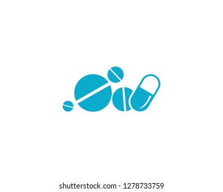 Medical drug vector icon template design