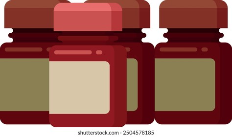 Medical drugs. Color flat pill jars icon