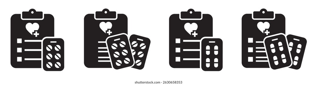 Medical drugs document icon. Drug document report icon, vector illustration