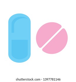 Medical drugs flat icon. Medicine pills sign. Pharmacy medication symbol. Quality design element. flat style medical drugs icon. Editable Vector