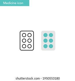 Medical Drugs Icon, Medicine Tablet Icon, Healthcare signs.