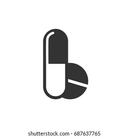 Medical Drugs icon, Tablets icon symbol Flat