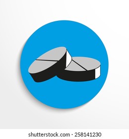 Medical drugs web flat icon illustration.