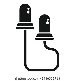 Medical earplugs icon simple vector. Cover foam canal. Sound hearing noise