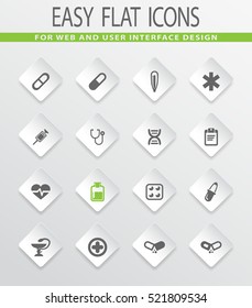 Medical easy flat web icons for user interface design