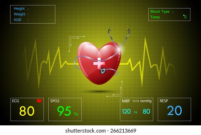 medical ecg cardiogram screen background