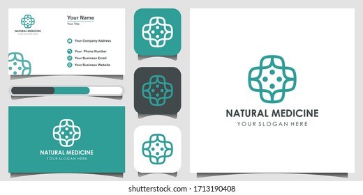 Medical eco logo icon design template with cross and plus. Vector sign.