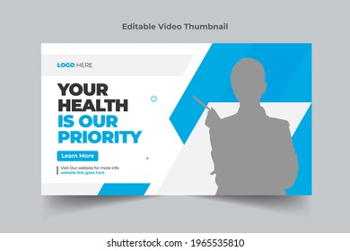 Medical Editable thumbnail design for any videos and web banner	