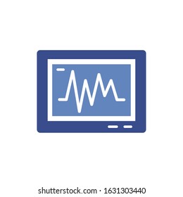 medical ekg machine cardiology pulse flat icon vector illustration design