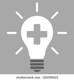 Medical Electric Lamp vector icon. Style is bicolor flat symbol, dark gray and white colors, rounded angles, silver background.
