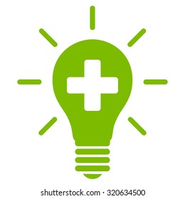 Medical Electric Lamp vector icon. Style is flat symbol, eco green color, rounded angles, white background.