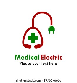 Medical electric logo template illustration
