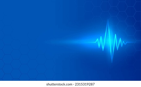 medical electrocardiogram background with text space for laboratory research vector