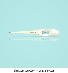 Medical electronic thermometer. Vector design of digital thermometer for measuring temperature. For your design