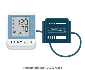 Medical electronic tonometer on white background. Isometric view. Vector