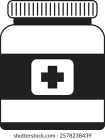 Medical Element with Black and White Color Design. Vector Illustration.