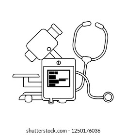 Medical elements concept black and white