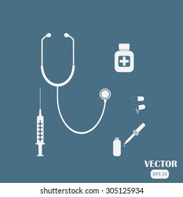 Medical Elements And Objects - Vector