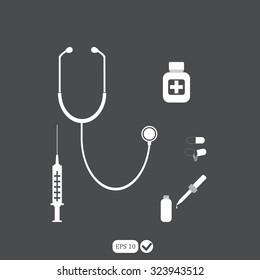 medical elements and objects - vector