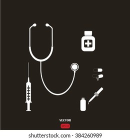 medical elements and objects - vector