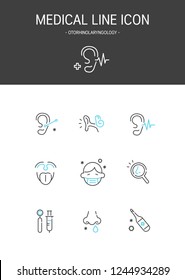 Medizinische Elemente Gliederungssymbole gesetzt. Otorhinolaryngologie