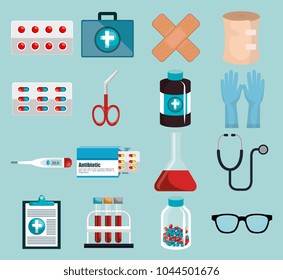 medical elements set icons