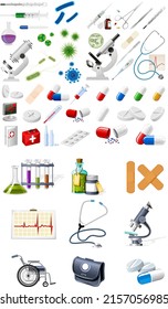 Medical elements vector collection eps