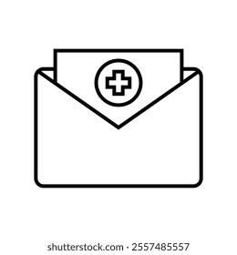 Medical email illustrated on white background