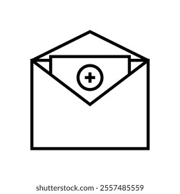 Medical email illustrated on white background