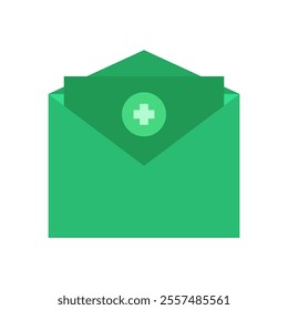 Medical email illustrated on white background