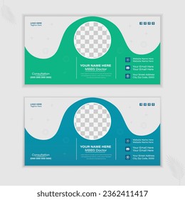 Medical Email Signature or Vector Design template and The Best Healthcare Services