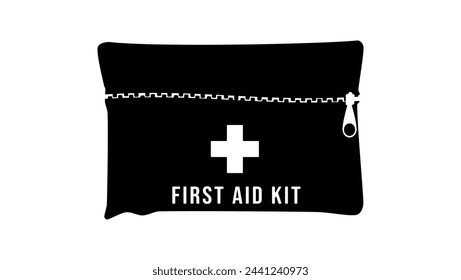  Medical Emergency Bag, black isolated silhouette