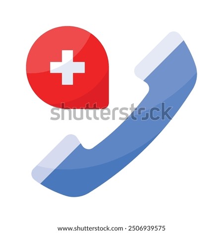 Medical emergency call vector design in trendy style