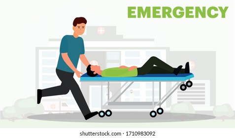 medizinischer Notfall-Vektorillustration Kranker Rettungsdienst medizinische Notfall-Notfall-Notfall-Wohnung