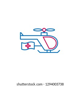 Medical, emergency chopper colored icon. Element of medicine illustration. Signs and symbols icon can be used for web, logo, mobile app, UI, UX